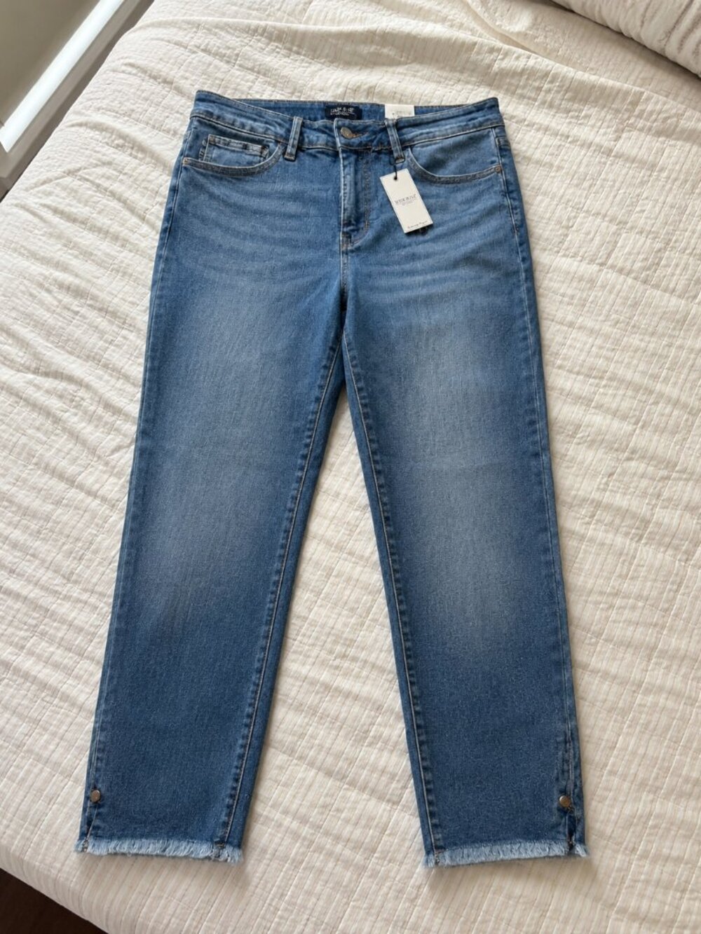 Judy Blue Medium Wash Raw Hem Jeans NWT